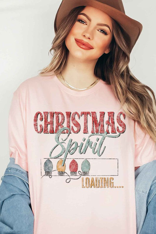 LOADING CHRISTMAS SPIRIT GRAPHIC PLUS SIZE TEE