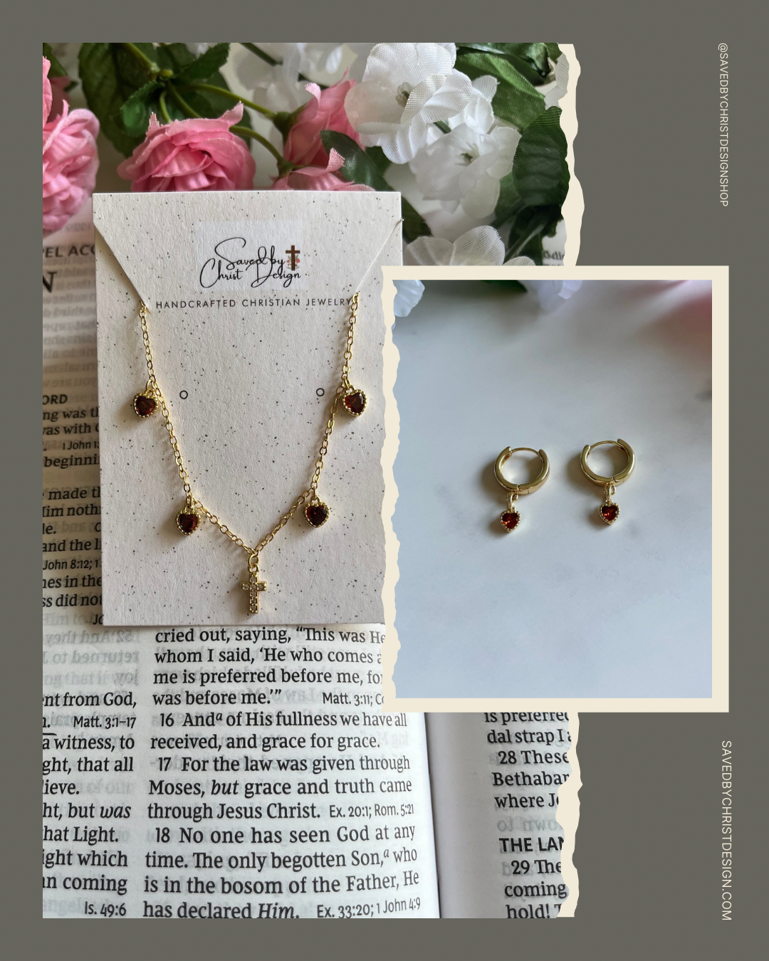 Everlasting Love Gold Necklace – 16K Chain 18K Gold Heart Cross
